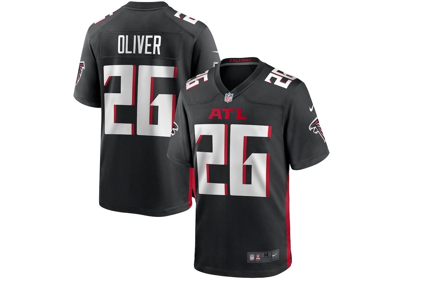 Men Atlanta Falcons #26 Isaiah Oliver Nike Black Game NFL Jersey